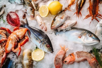 Seafood on ice Generative AI