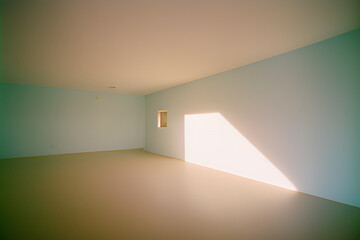 empty modern room, light, clean - Generative AI
