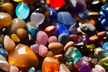 Fototapeta na wymiar colored stones, colors, translucent, precious, mixed - Generative AI