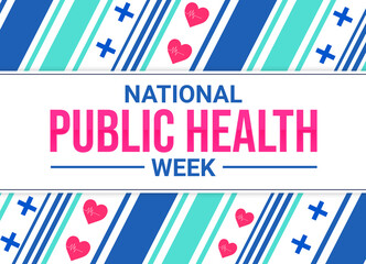 National Public Health Week Wallpaper design with typography and symbols. The first week of April is national public health week