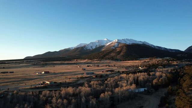 Mount Princeton 14ner in Buena Vista, Colorado in the San Juan mountains. Aerial 4K drone video in the Rocky Mountains. 