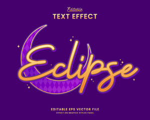decorative editable eclipse text effect vector design