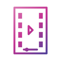 Outline Gradient Icon movie,user interface,film,play button,video player