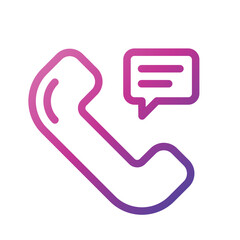 Outline Gradient Icon telephone,phon,phone call,message,chat bubble