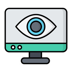 Online Visibility Line Color Icon