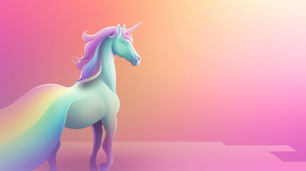 Obraz na płótnie Canvas Fabulous unicorn in rainbow colors. Generative AI