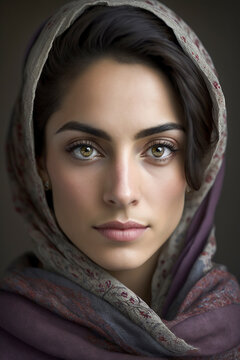 Portrait of a beautiful iranian woman. Generative AI