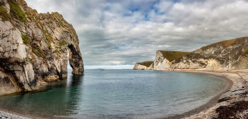 Panorama of Durdle Door, Wareham, England, part of Jurassic Coast World Heritage