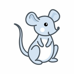 Cute mouse for kids. Vector doodle illustration.