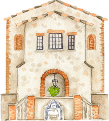 Watercolor house, wedding venue, countryside celebration, summer house, cottage, vineyard hotel