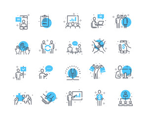 Business people icons color set