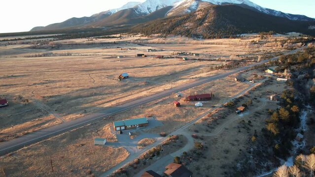 Mount Princeton 14ner in Buena Vista, Colorado in the San Juan mountains. Aerial 4K drone video in the Rocky Mountains. 