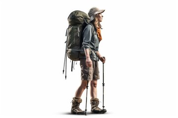 hiker with backpack walking