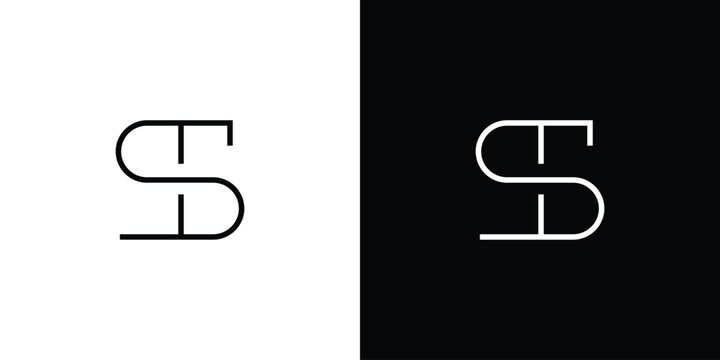 Modern and unique letter ST initials logo design