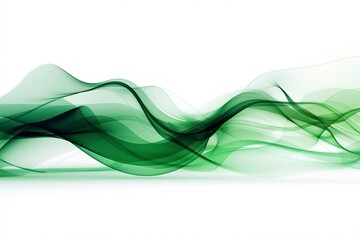 Naklejka premium Green Flowing Wave, generative ai