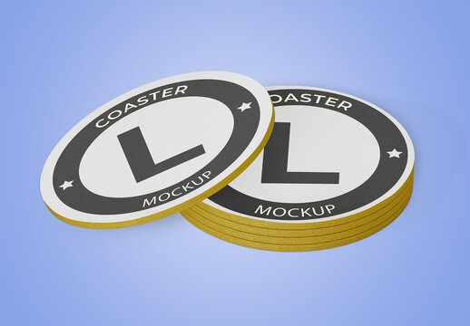 Paper Round Coaster Mockup