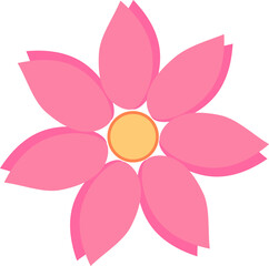 Flower icon on transparent background, PNG illustration