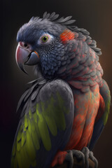 Obraz premium Colorful Macaw parrot, Dominica sisserou Generative AI.