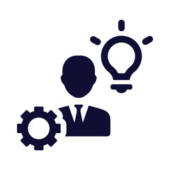 man, gear, idea, bulb, people, light bulb, creative idea management icon