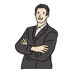 Illustration icon of gesture man doing presentation at meeting. really good for icon of powerpoint, presentation icon for your business