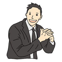 Illustration icon of gesture man doing presentation at meeting. really good for icon of powerpoint, presentation icon for your business