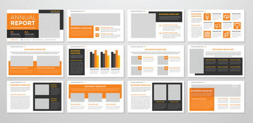 corporate presentation template design with minimalist concept and modern layout use for annual report and business profile