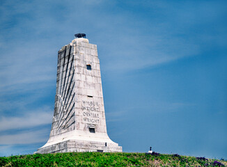 Obraz premium Wright Brothers National Memorial at Kill Devil Hills, Cape Hatteras, North Carolina, USA. Site of first manned flight