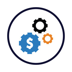 gear, money, dollar, fund, management, fund management icon