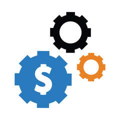 gear, money, dollar, fund, management, fund management icon