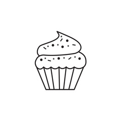 Cup cake icon food, cake for app web logo banner poster icon - SVG File