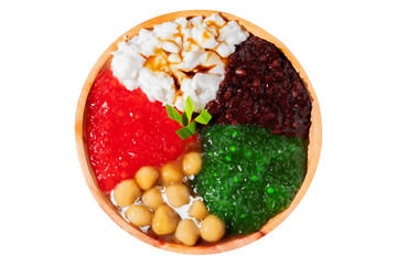 Pearl Porridge or pearl sago. Popular Indonesian desserts are commonly encountered during the month of Ramadhan. PNG transparency