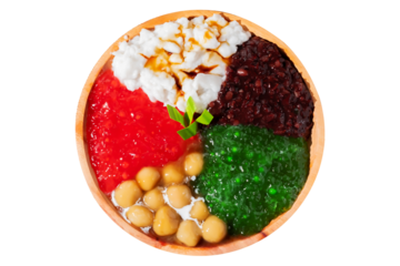 Pearl Porridge or pearl sago. Popular Indonesian desserts are commonly encountered during the month of Ramadhan. PNG transparency