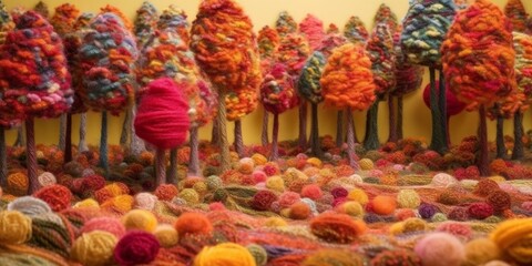 Trees and forests made of wool