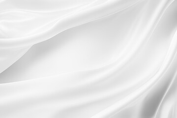 Plakat White fabric background,abstract smooth fabric minima white background,flowing satin waves
