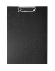 Black clipboard isolated on white, top view