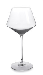Elegant clean empty red wine glass isolated on white
