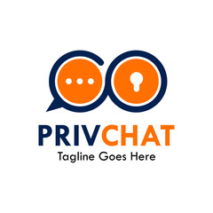 Private chat design logo template illustration