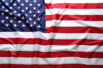 National flag of USA as background, closeup