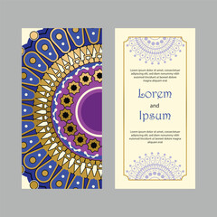 Elegant wedding invitation decorated with mandala design