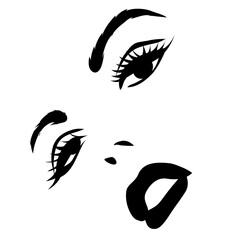 Sexy eyes vector illustration. Hand drawn sexy eyes