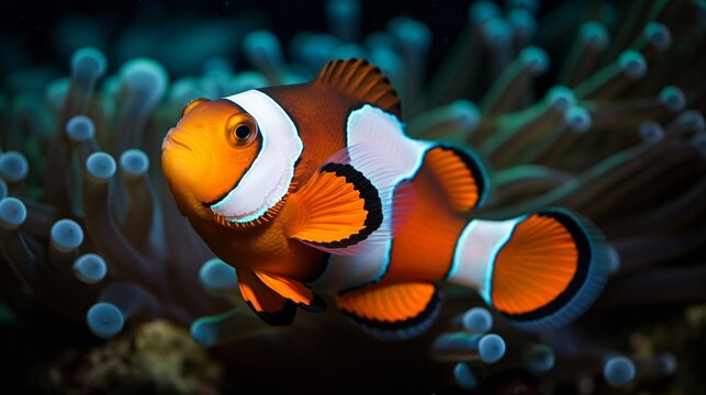 clownfish coral reef swim