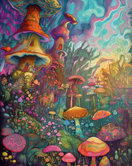 Obraz na płótnie Canvas wavy mushroom scape