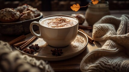 chai latte with cinnamon and honey - Generative Art
