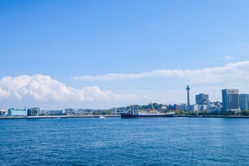 Naklejka premium 神奈川県横浜市の都市風景