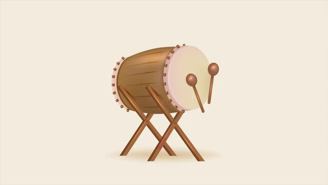 Ramadan drums Bedug Hari Raya Idul Fitri animation. perfect for business, advertising, company, people, etc