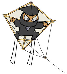 潜入する忍者-凧を使って空から急襲 © freehand