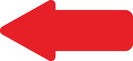 Red Arrow Left Icon on Transparent Background. Arrow Icon Illustration. Flat Arrow Symbol