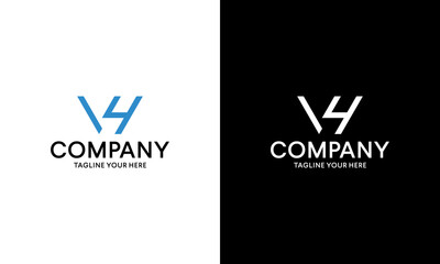 letter V4 initial logo design template