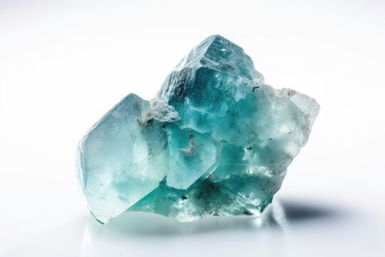 Uncut Aquamarine gemstone - modern March birthstone. Created with Generative AI technology