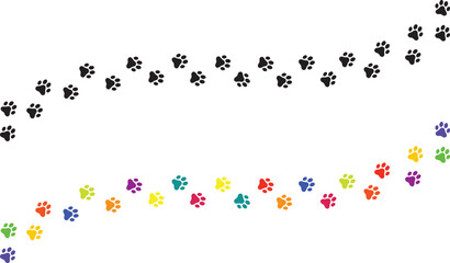 Paw print silhouette, Paw print Rainbow, Dog love, Cat love